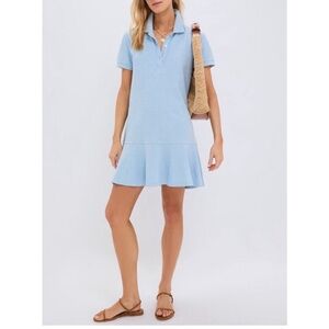Tuckernuck Light Blue Pique May Polo Dress Sz L
